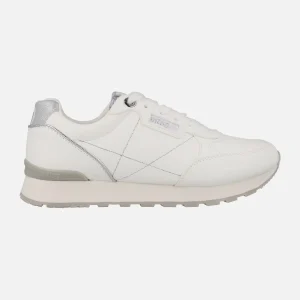 Zapatillas deportivas blancas con detalles plata Joggo classic