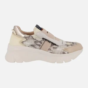 Deportivas en combinado serpiente con elásticos y plataforma