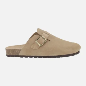 Zuecos de ante estilo bio con cierre de hebilla