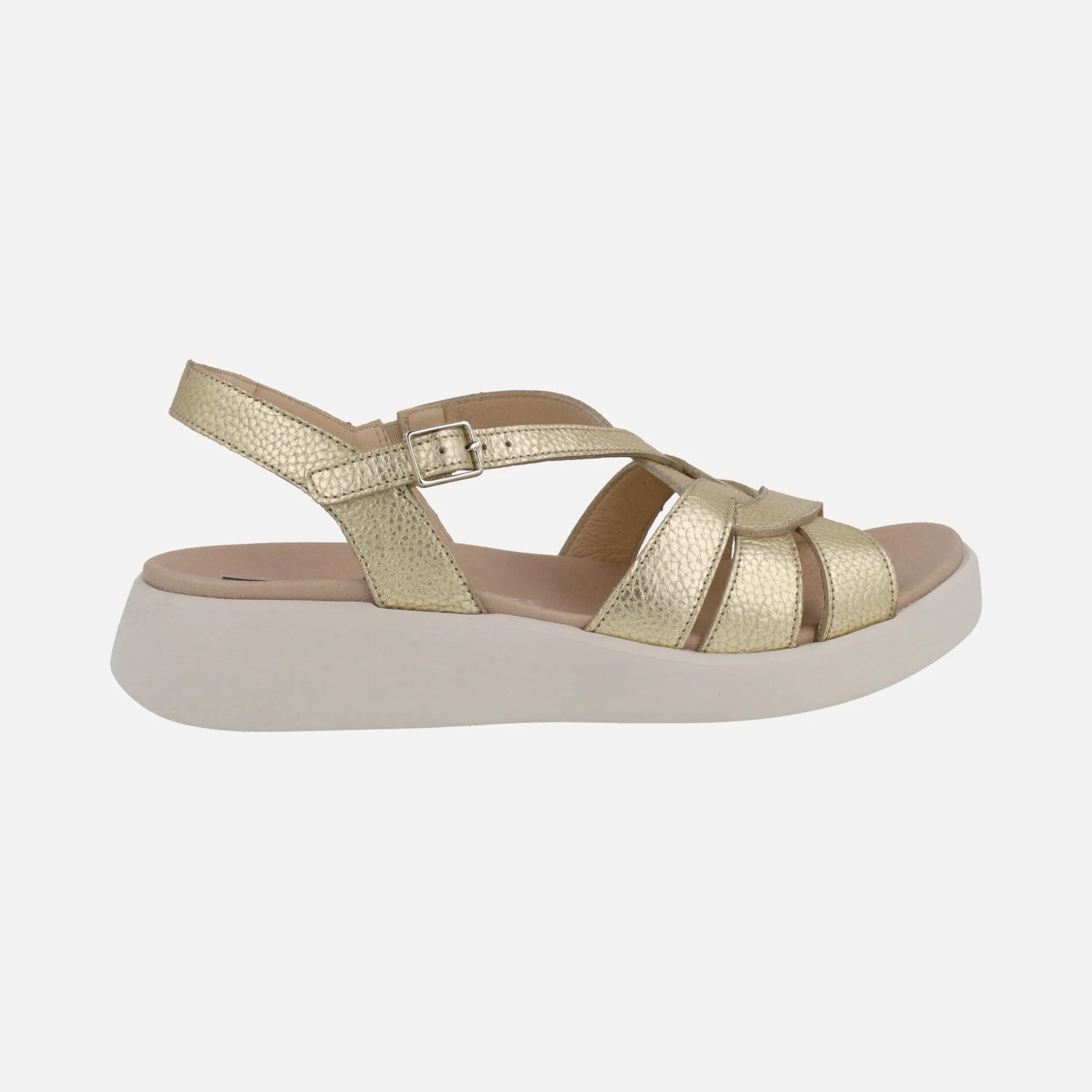 Sandalias de piel PATERNA en color oro - Imagen 3