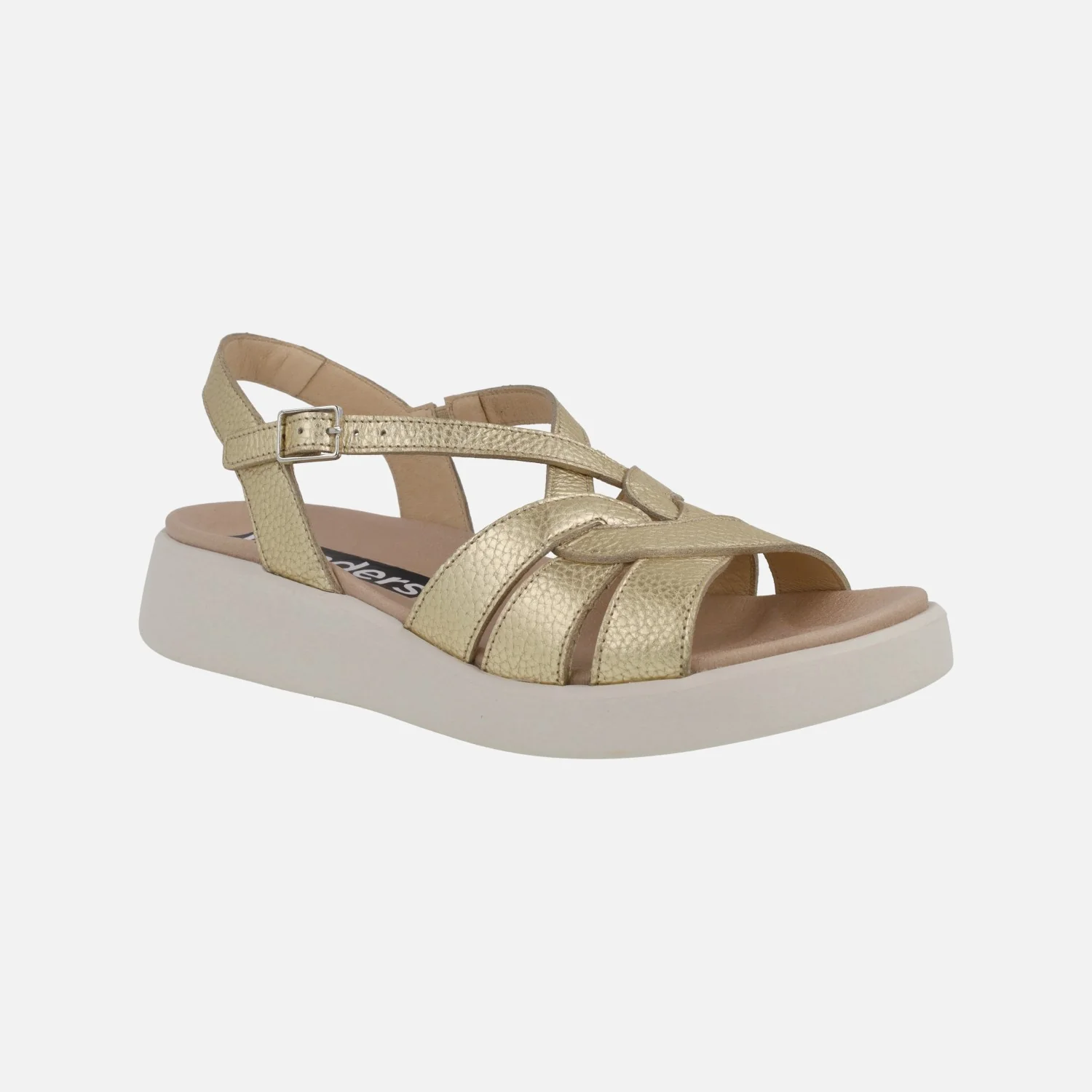 Sandalias de piel PATERNA en color oro - Imagen 2