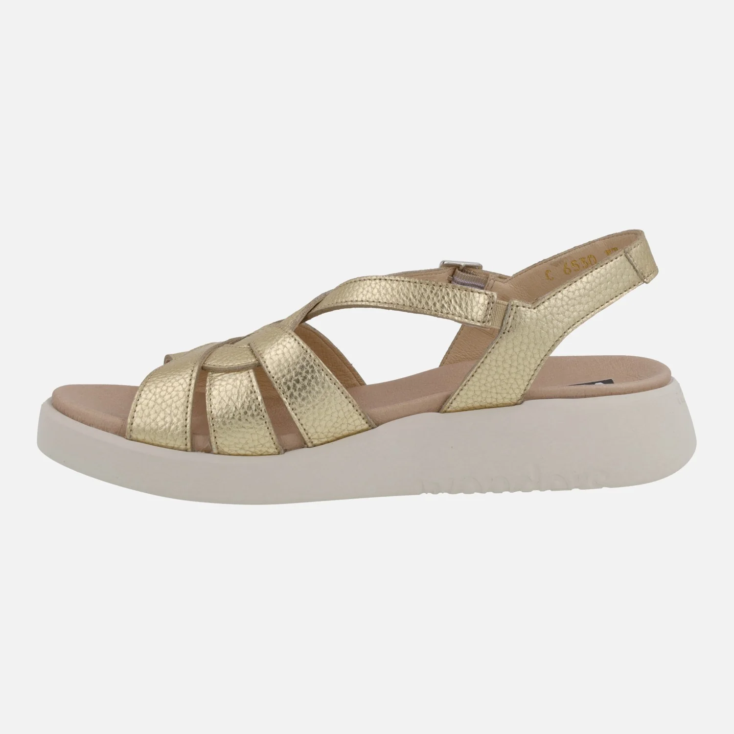 Sandalias de piel PATERNA en color oro - Imagen 4