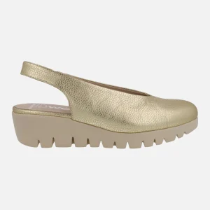 Salones destalonados en piel dorada WondersFLY