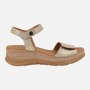 Sandalias de piel grabada efecto trenzado con cierres de velcro