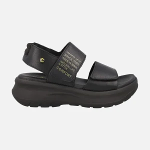 Sandalias negras de piel con plataforma Noah