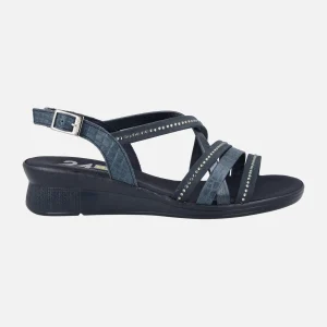 Sandalias confort de piel con tiras multi material