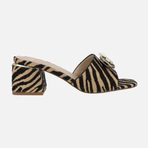 Mules joya en tejido print animal Carmen
