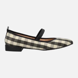 Bailarinas estilo mercedes en tejido a cuadros vichy