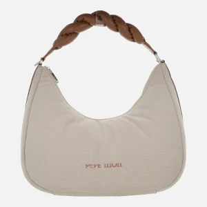 Bolsos para hombro en tejido con asa trenzada y bandolera