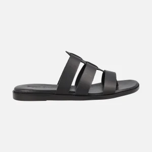 Sandalias planas descalzas de piel