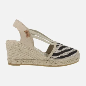Zapatillas de esparto en tejido animal print cebra