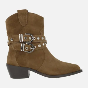 Botines cowboy Kansas con tiras de tachas y hebillas