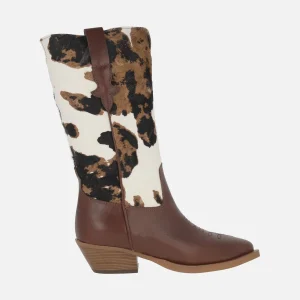 Botas cowboy Alpe Western en pelo print animal vaca
