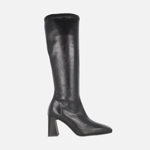 Botas de tacón alto con caña elástica imitación piel