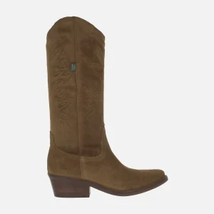 Botas de serraje estilo cowboy con bordados DKT67 Oil capuccino
