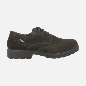 Zapatos de cordones para hombre pala vega en serraje marrón con membrana Gore tex