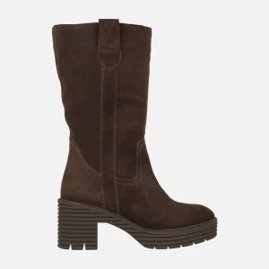 Botas de piel Debora con tacón ancho y plataforma