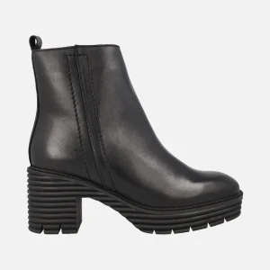 Botines negros de piel Malka con tacón y plataforma