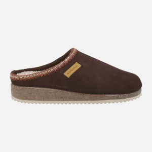 Zapatillas de casa descalzas para hombre en afelpado marrón