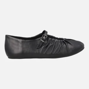 Bailarinas negras de piel con frunces estilo mercedes