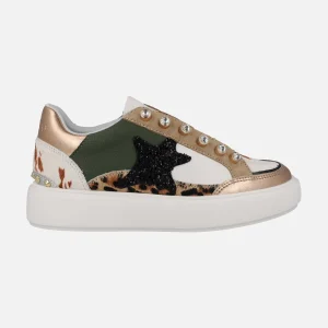 Deportivas Star-61 Leopard white green