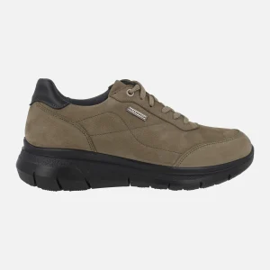 Zapatos deportivos con cordones para hombre en nobuck taupe Waterproof