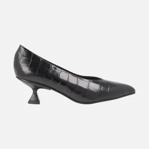 Zapatos de tacón Slatina en piel grabada coco