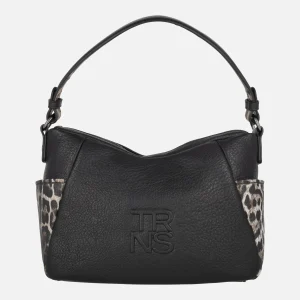 Bolsos en combinado negro y leopardo con doble asa