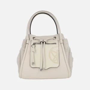 Bolsos de hombro con laterales en pelo suave y asa bandolera