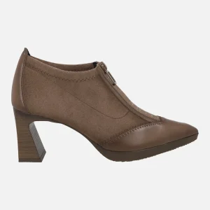 Zapatos de tacón en tejido elástico con cremallera frontal