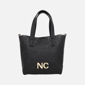 Bolsos estilo cubo en formato pequeño en negro y print cebra
