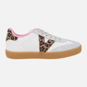 Zapatillas deportivas Berlín efecto piel y serraje leopardo