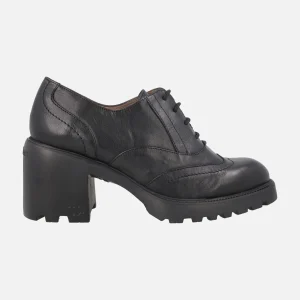 Zapatos de tacón estilo oxford en piel negra