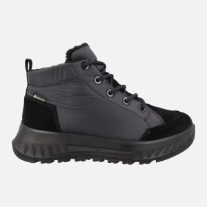 Botines negros en combinado de serraje y tejido con membrana Gore tex