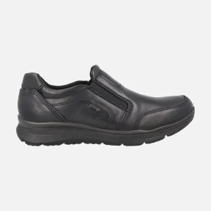 Mocasines negros de piel para hombre con membrana Gore tex
