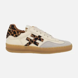 Zapatillas deportivas Iconic 2 A032 Off white con detalles en leopardo