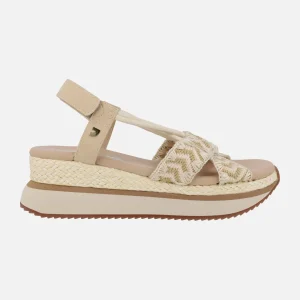 Sandalias de cuña con bordado bicolor Ugunja