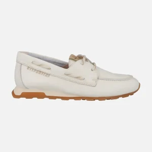 Zapatos náuticos Zinnia en piel blanca