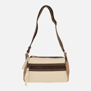 Bolsos bandolera combinados en beige/camel y marrón