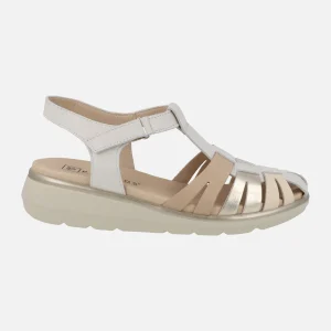 Sandalias confort estilo cangrejeras en combinado de color