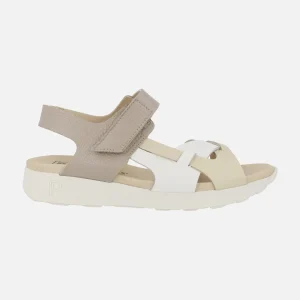 Sandalias de estilo deportivo en blanco beige y taupe
