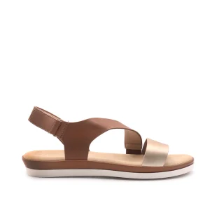 Sandalias flats Eilyn para mujer color tan