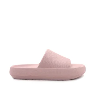 Sandalias flats Puffy para mujer color rosado