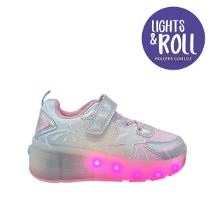 Sneakers con luces Gitty para niña color plateado