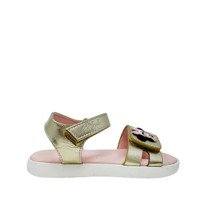 Sandalias Minnie para niña color dorado