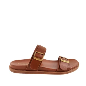 Sandalias flats Darci 3 para mujer color tan