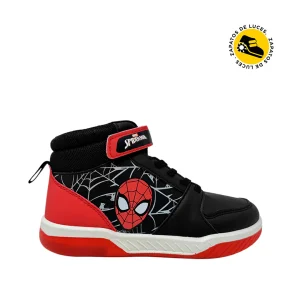 Sneakers tipo botín Spider para niño color negro y rojo
