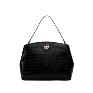Cartera satchel Selva para mujer color negro
