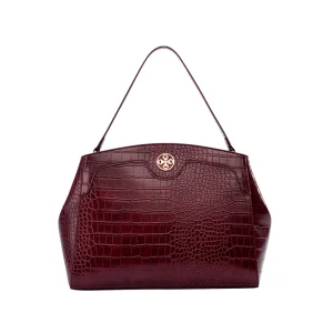 Cartera satchel Selva para mujer color vino
