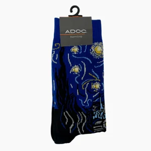 Calcetines Dali unisex color azul y negro